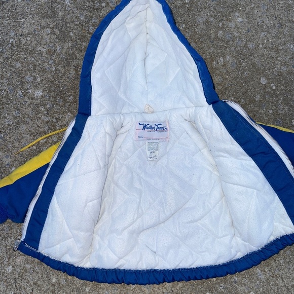 Weather Tamer Blue Vintage 90s Teddy Bear in Shoe Jacket Coat Size 18 months - Picture 3 of 4